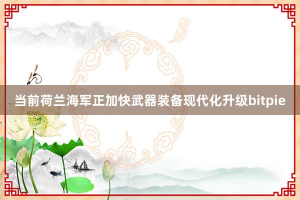 当前荷兰海军正加快武器装备现代化升级bitpie