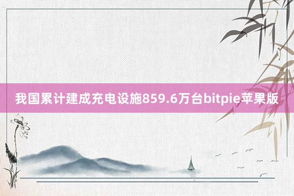 我国累计建成充电设施859.6万台bitpie苹果版