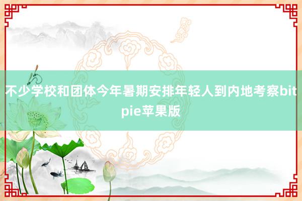 不少学校和团体今年暑期安排年轻人到内地考察bitpie苹果版