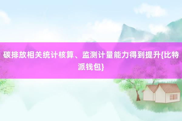 碳排放相关统计核算、监测计量能力得到提升{比特派钱包}