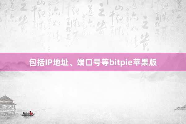 包括IP地址、端口号等bitpie苹果版