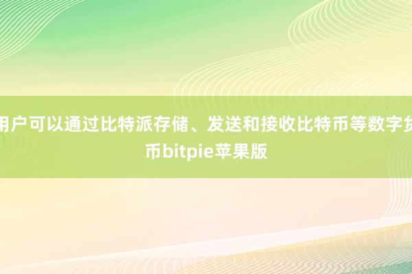 用户可以通过比特派存储、发送和接收比特币等数字货币bitpie苹果版