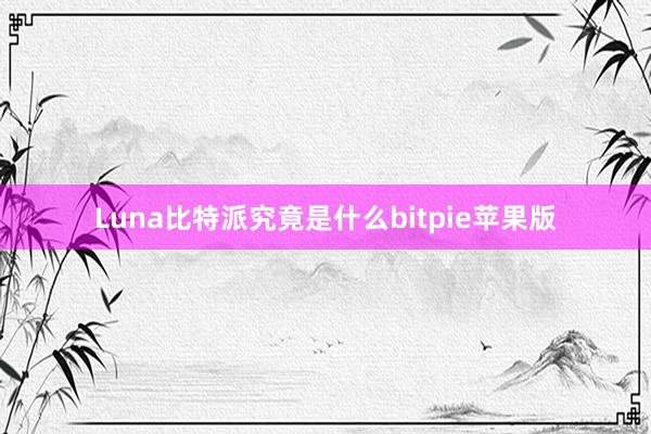 Luna比特派究竟是什么bitpie苹果版