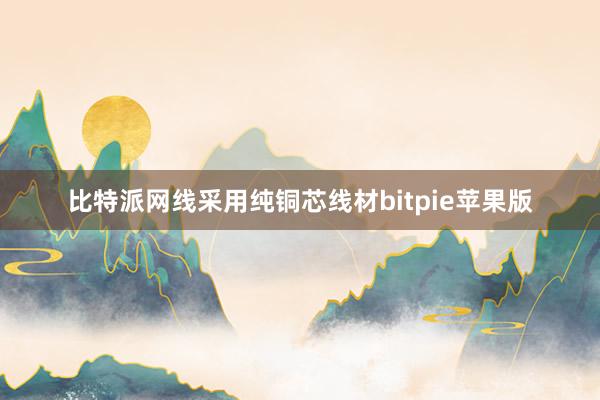 比特派网线采用纯铜芯线材bitpie苹果版